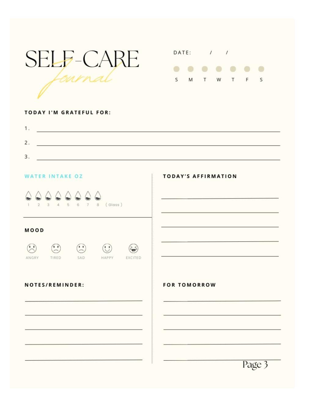 Self Care Journal