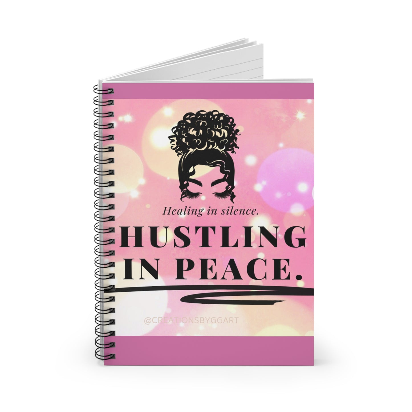 Hustling in Peace Spiral Notebook – Inspirational Journal for Self-Care, Writers, Students & Creatives