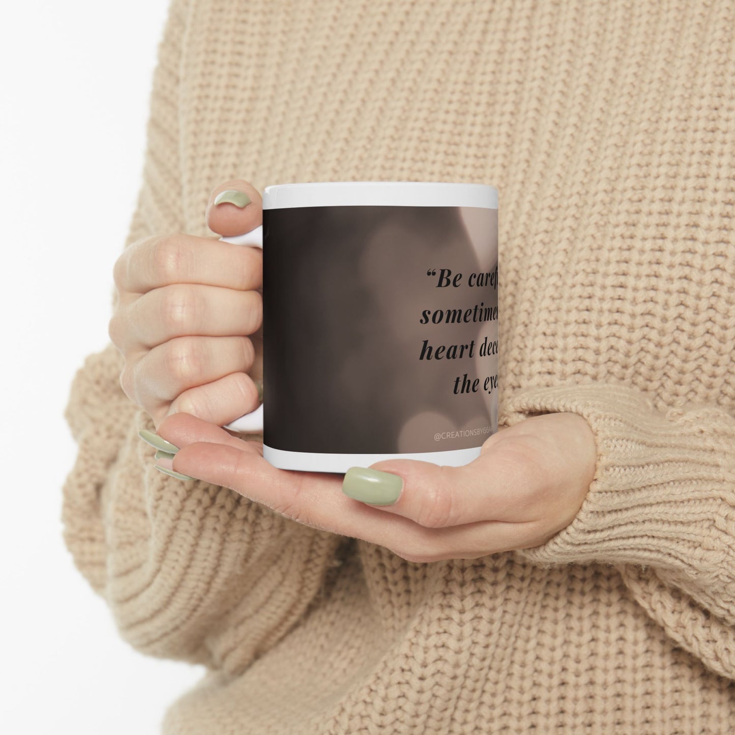 Heartfelt Deception Ceramic Mug - Unique Coffee Cup for Morning Rituals, Anniversary Gifts, Home Decor, Holiday Present, Office Desk