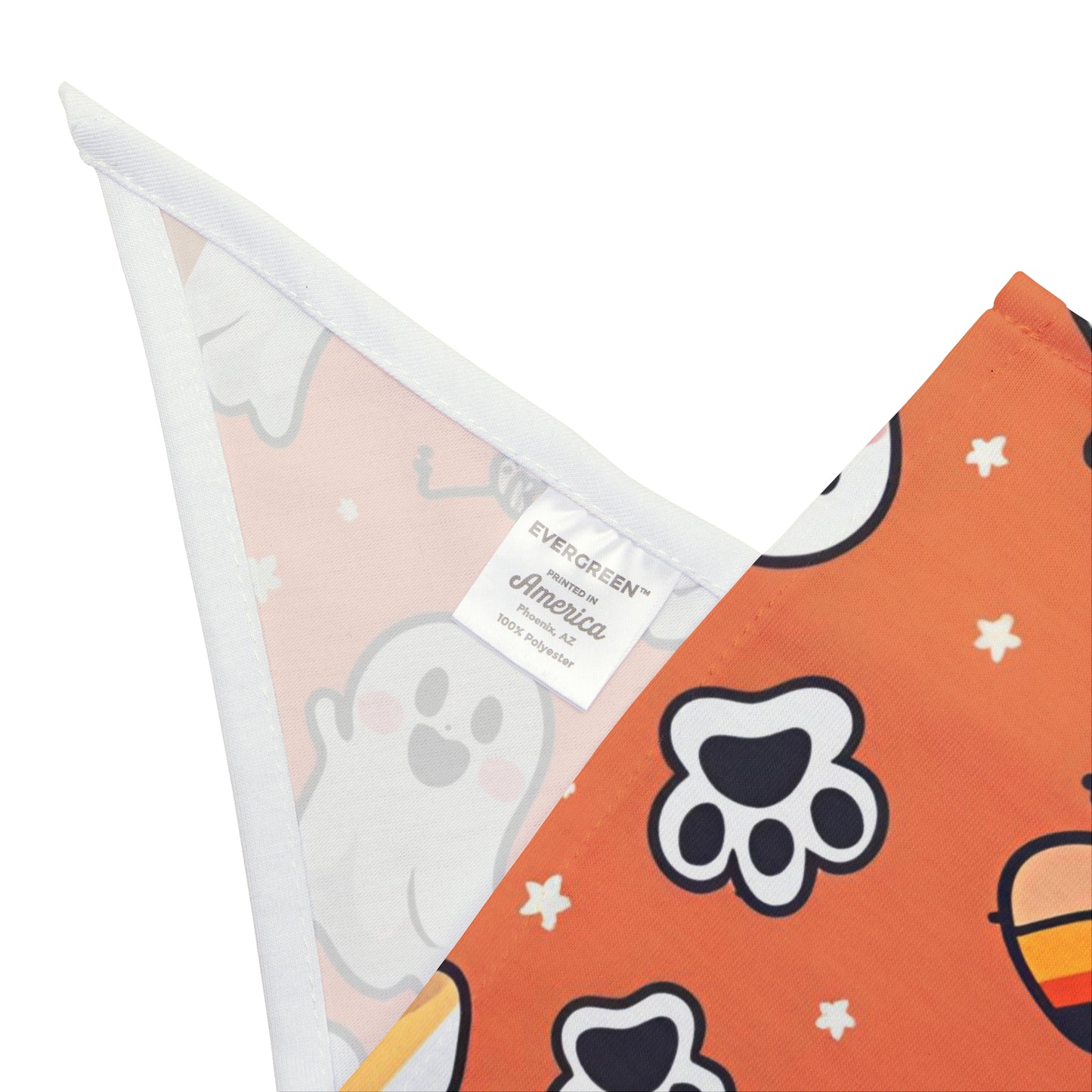 Halloween Pet Bandana - Ghost Print Triangle Dog Accessory, Cute Dog Costume, Fall Pet Gear, Spooky Pet Fashion, Festive Dog Bandana