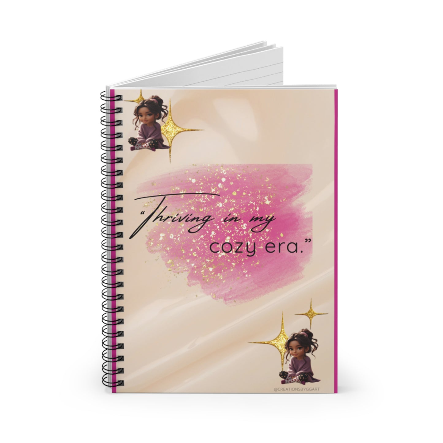 “Thriving in My Cozy Era” Spiral Notebook – Inspirational Journal for School, Self-Care & Creative Writing