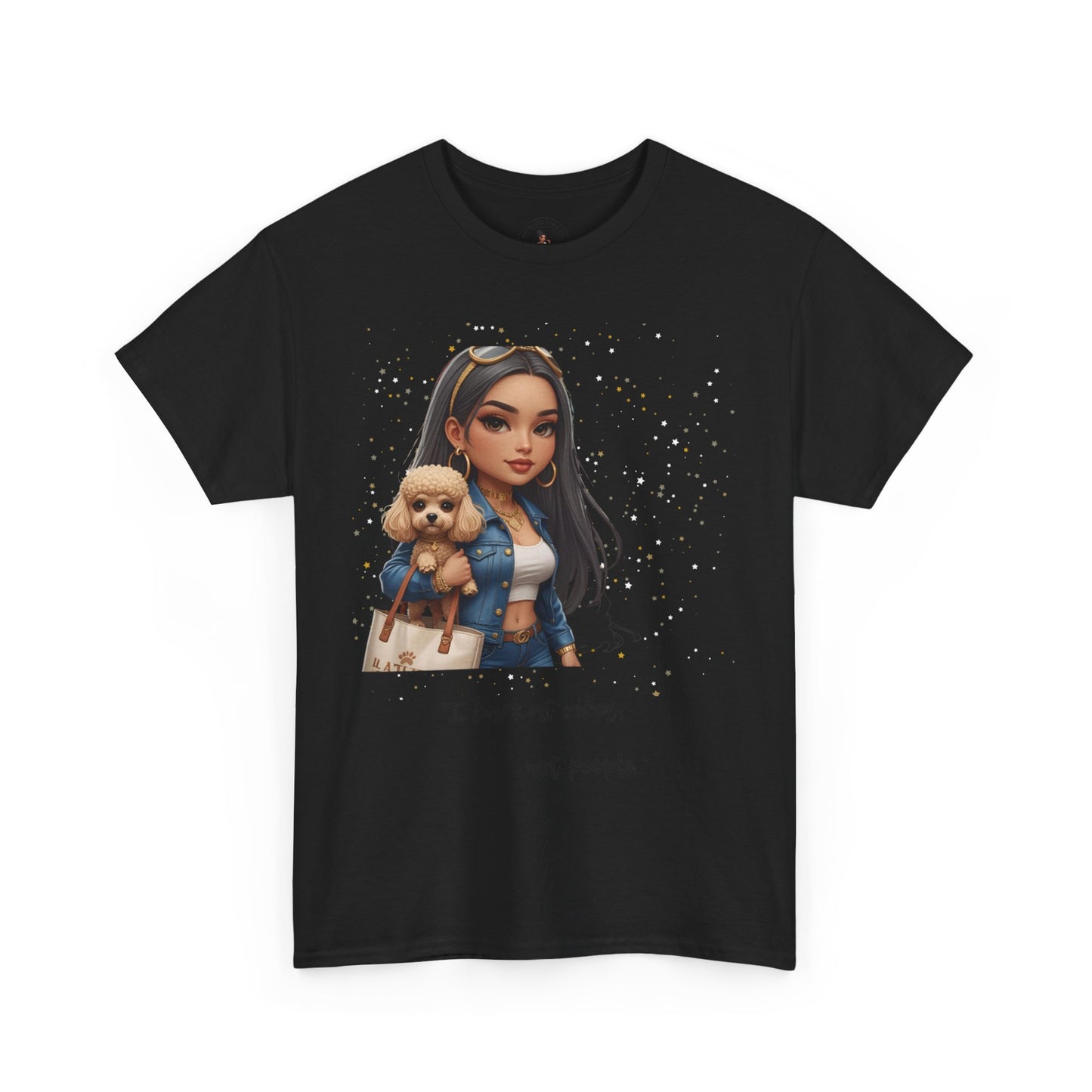 I Bark at Vibes Dog Lover Tee – Unisex Graphic Shirt for Pet Parents, Cute Dog Mom Gift, Chibi-Style Dog Shirt, Funny Casual Tee