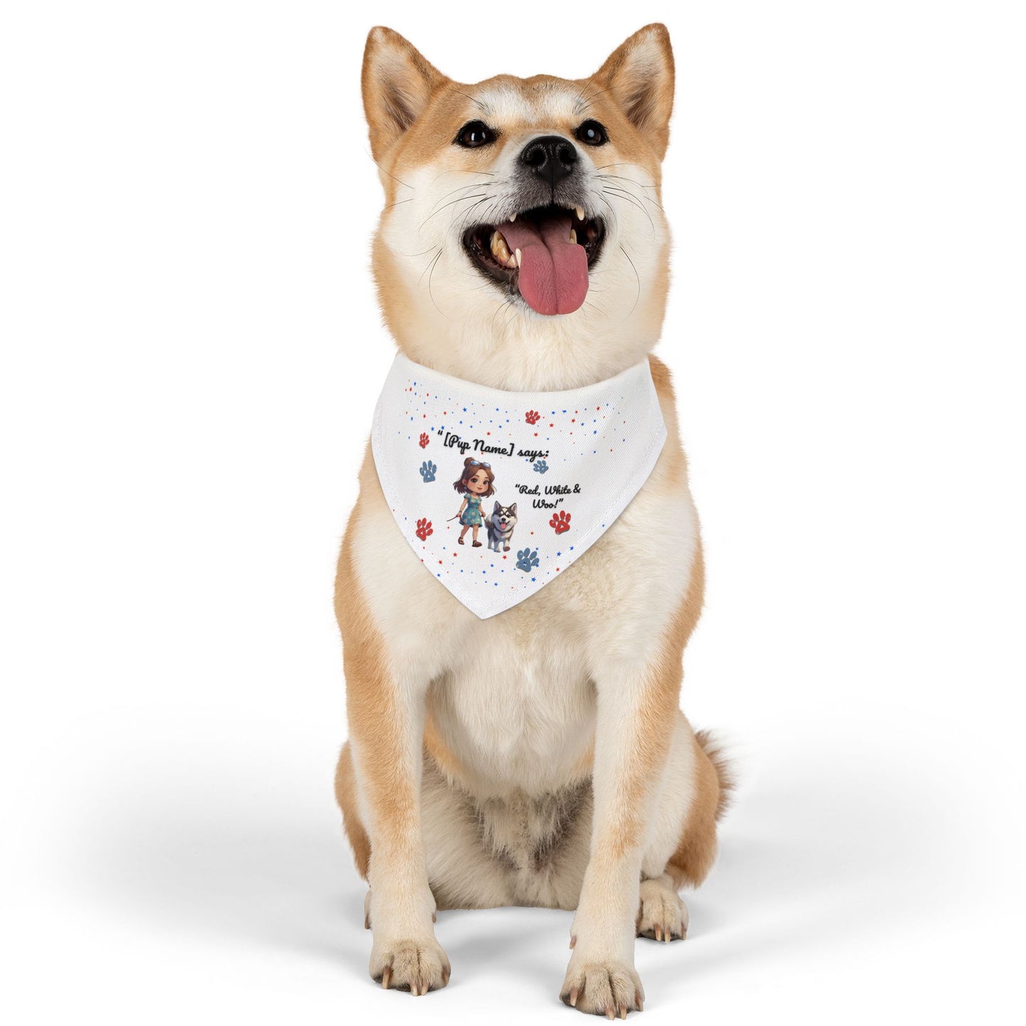 Patriotic Pet Bandana Collar - Customizable Dog Accessory for Celebrations, Perfect for July 4th, Holidays, Pet Events, & More!