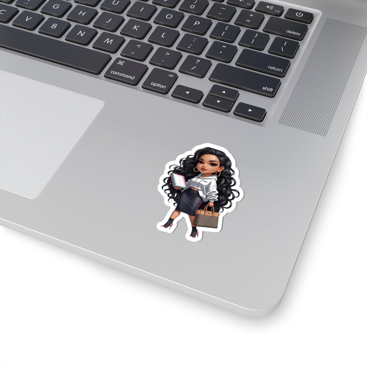 Chic Girl Kiss-Cut Stickers, Trendy Laptop Decal, Planner Stickers, Fashionista Gift, Aesthetic Wall Decor