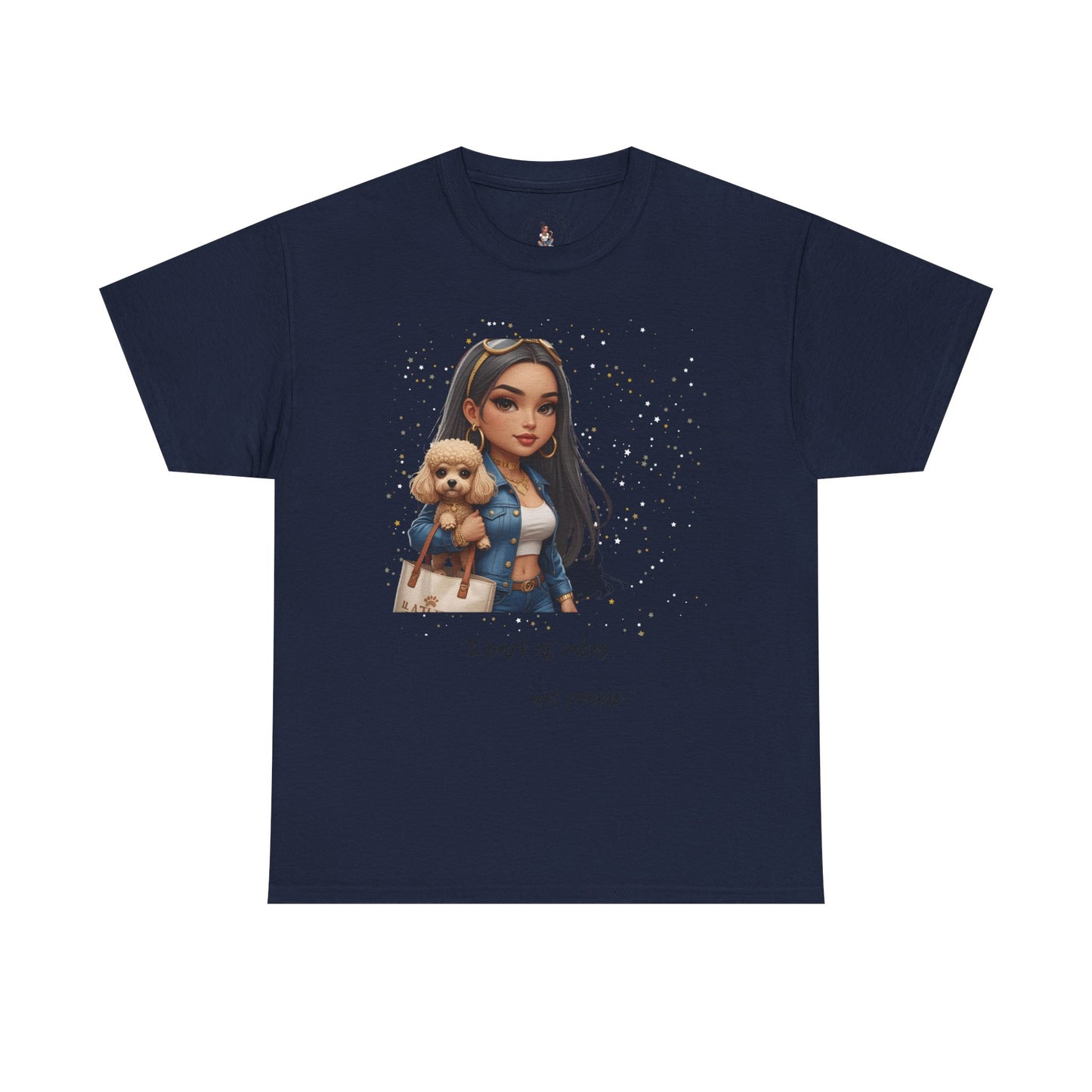 I Bark at Vibes Dog Lover Tee – Unisex Graphic Shirt for Pet Parents, Cute Dog Mom Gift, Chibi-Style Dog Shirt, Funny Casual Tee