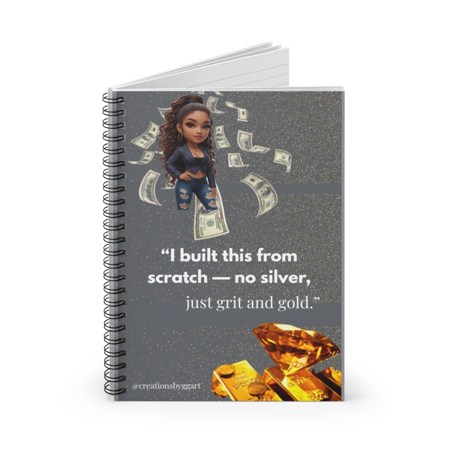 Inspirational Spiral Notebook - "I built this from scratch" - Perfect for Dreamers & Doers, Journaling, School, Goal Setting, Gift