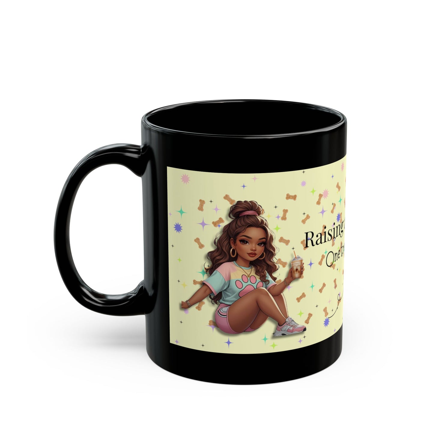 Mug, Chibi Pitbull Coffee Cup, Raising a Legend Mug, Funny Dog Mom Gift, Black Mug 11oz 15oz