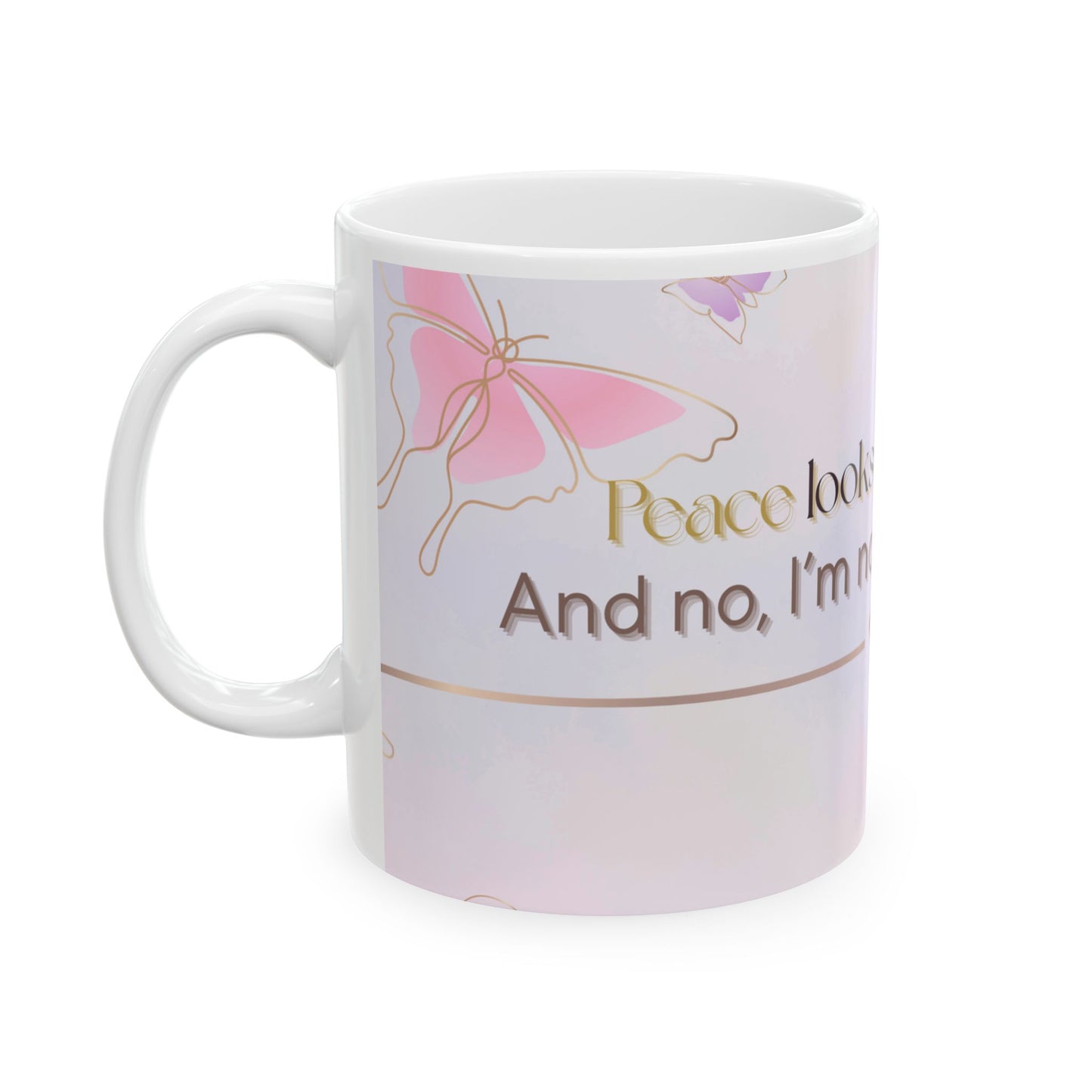 Peace Looks Good On Me – Chibi Empowerment Mug, Cute Affirmation Cup, Self-Care Gift for Women