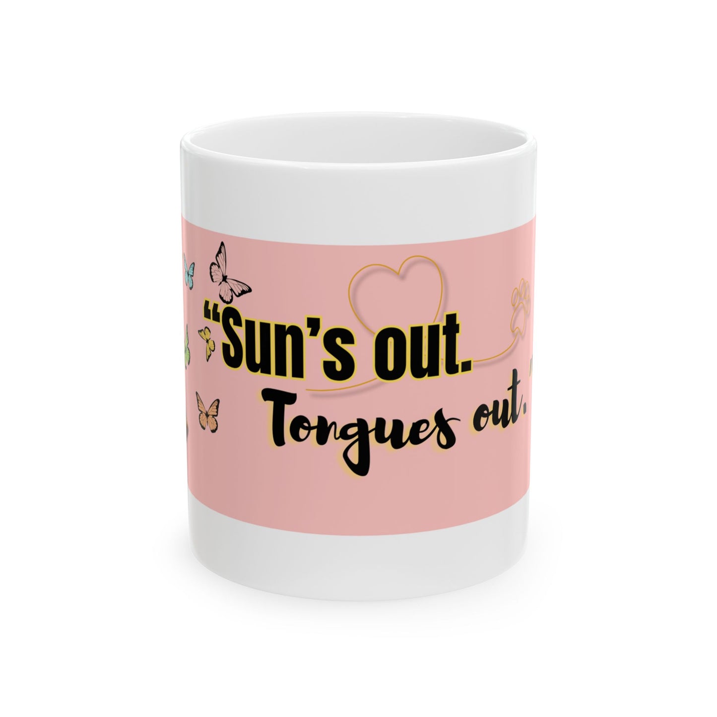 Sun's Out Butterfly Mug – Summer Ceramic Coffee Cup | Fun Gift for Her, Tea Lover Mug, Warm Weather Vibes