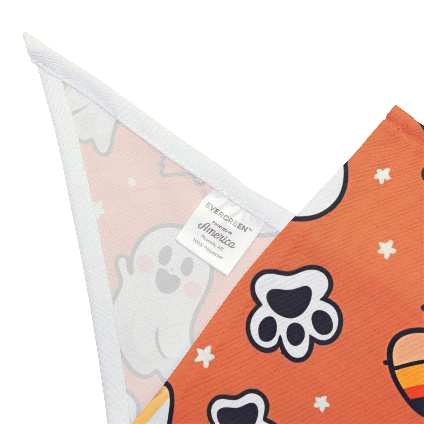 Halloween Pet Bandana - Ghost Print Triangle Dog Accessory, Cute Dog Costume, Fall Pet Gear, Spooky Pet Fashion, Festive Dog Bandana