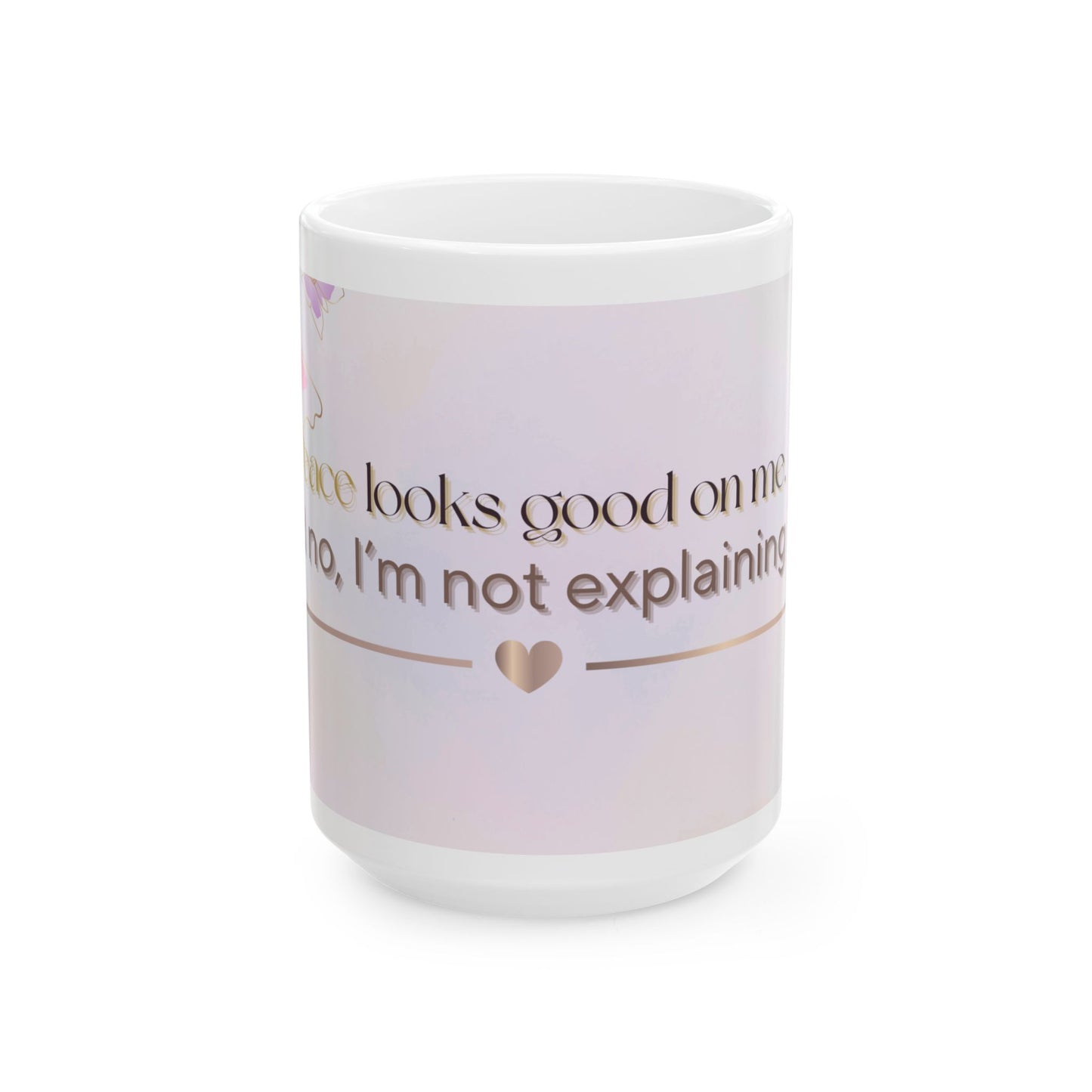 Peace Looks Good On Me – Chibi Empowerment Mug, Cute Affirmation Cup, Self-Care Gift for Women
