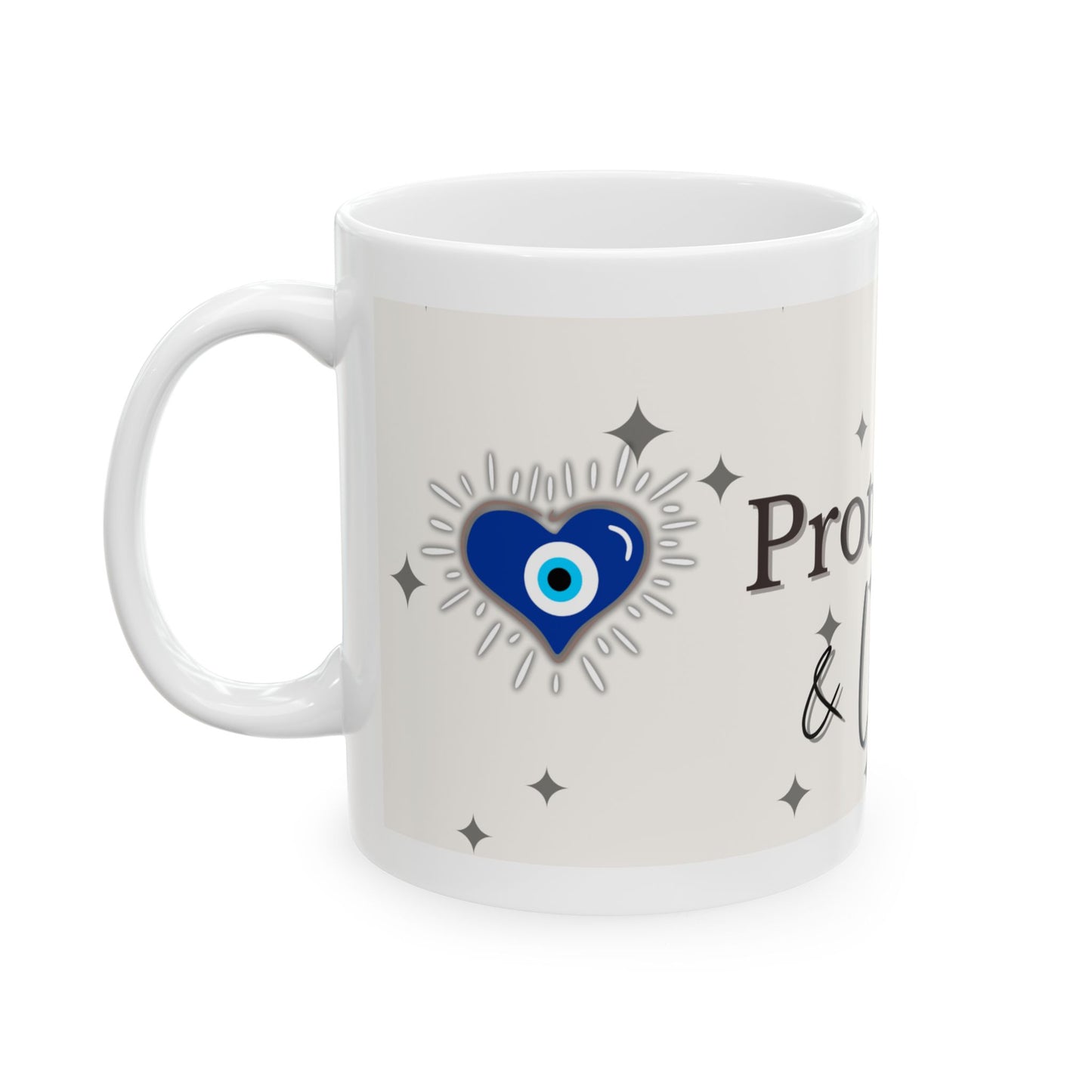 Protected & Unbothered Mug – Empowerment Quote Cup, Chibi Affirmation Gift, Self-Care Coffee Vibes