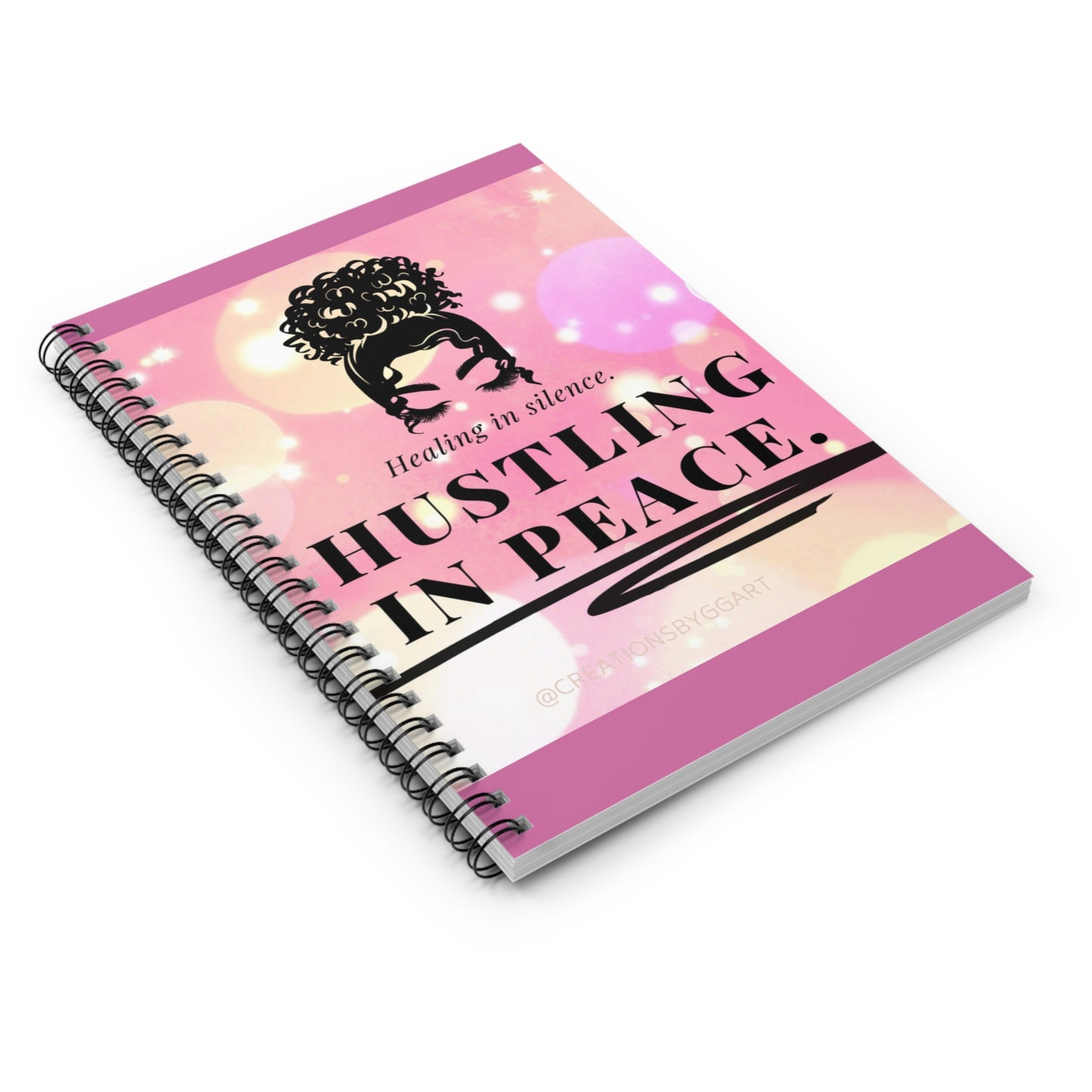 Hustling in Peace Spiral Notebook – Inspirational Journal for Self-Care, Writers, Students & Creatives