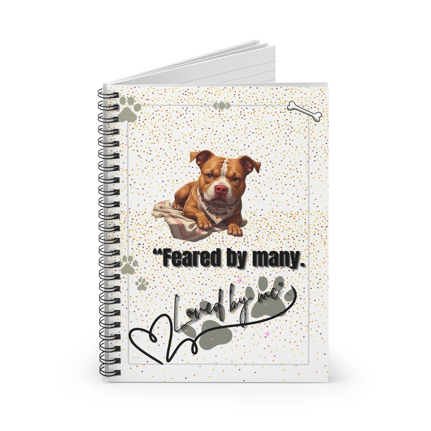 Dog Lover's Spiral Notebook - Feared by Many, Pet Journal, Cute Stationery, Gifts for Dog Owners, Inspirational Writing