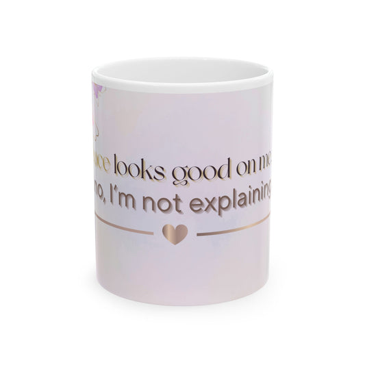 Peace Looks Good On Me – Chibi Empowerment Mug, Cute Affirmation Cup, Self-Care Gift for Women