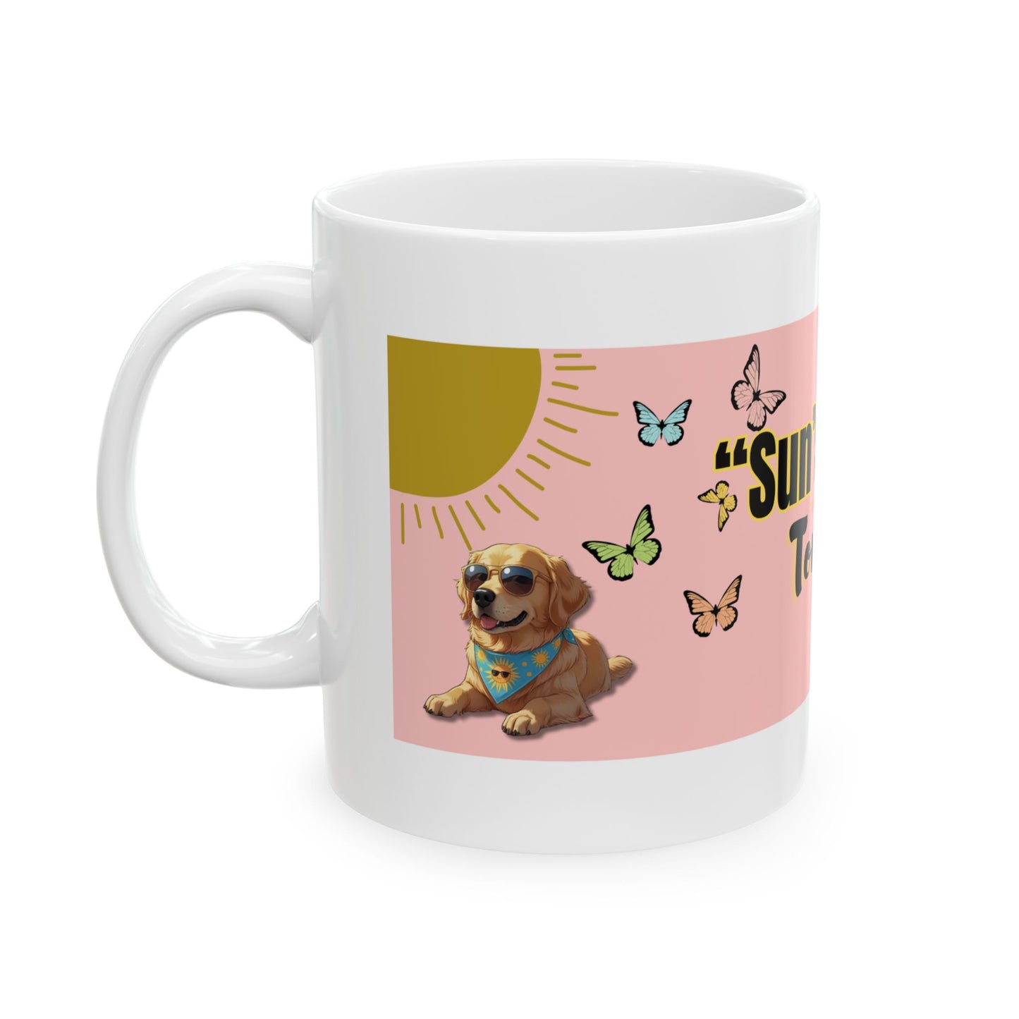 Sun's Out Butterfly Mug – Summer Ceramic Coffee Cup | Fun Gift for Her, Tea Lover Mug, Warm Weather Vibes