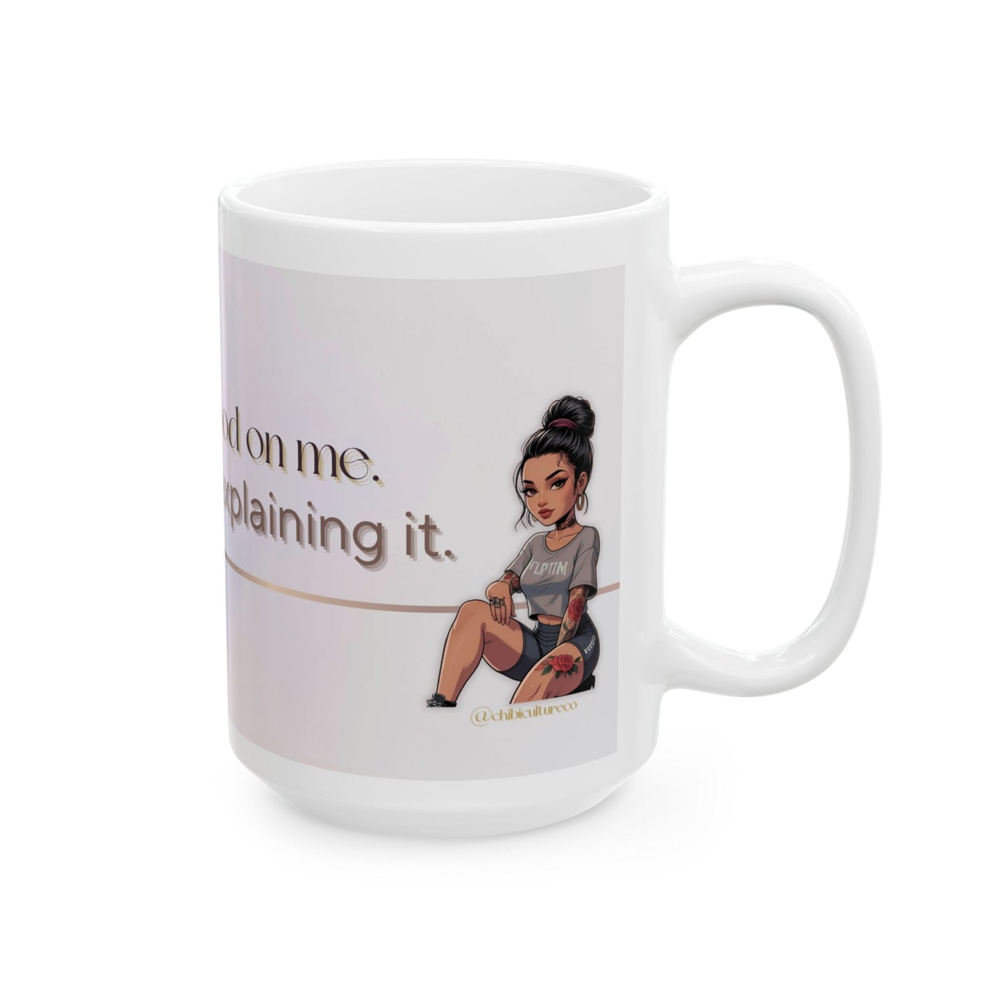 Peace Looks Good On Me – Chibi Empowerment Mug, Cute Affirmation Cup, Self-Care Gift for Women