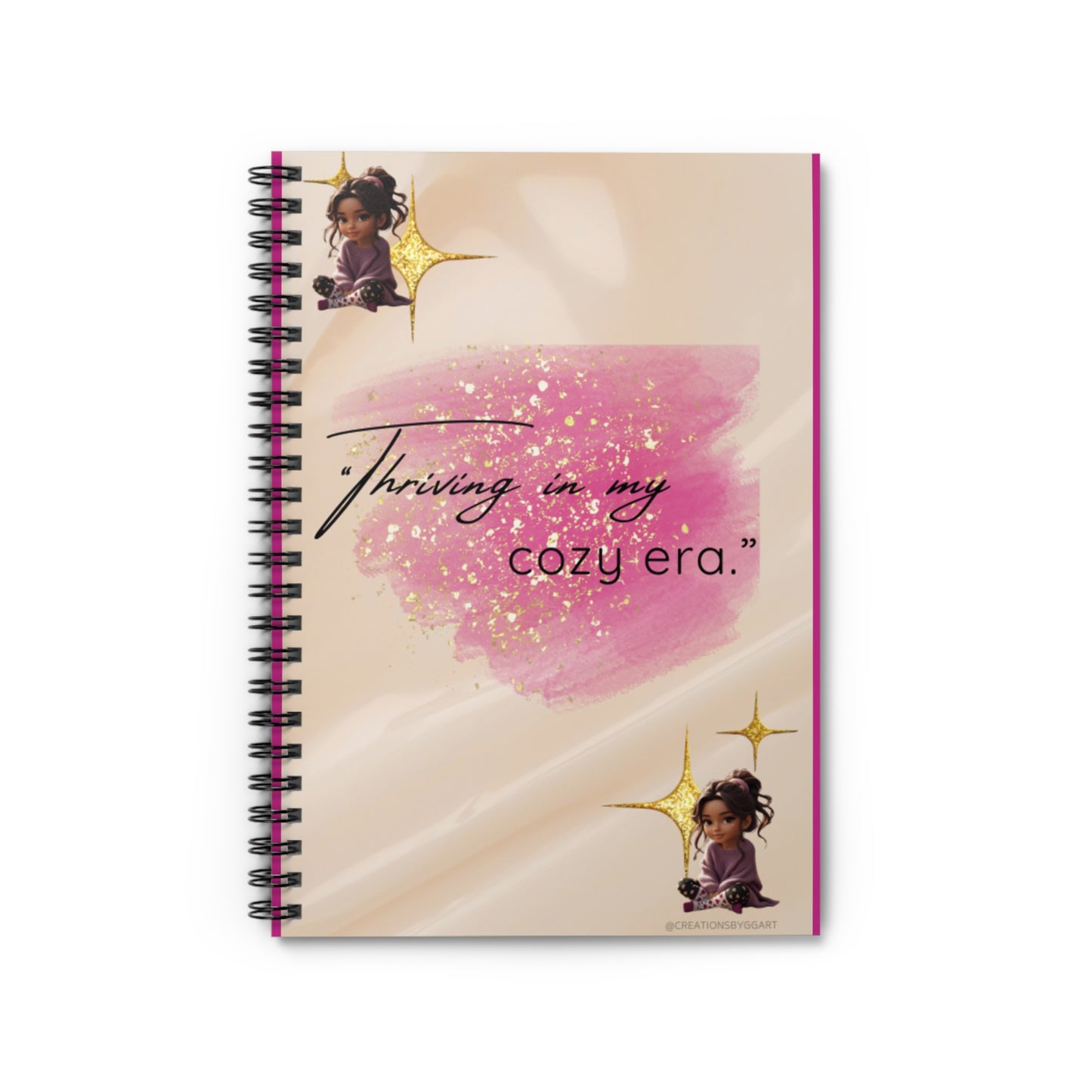“Thriving in My Cozy Era” Spiral Notebook – Inspirational Journal for School, Self-Care & Creative Writing