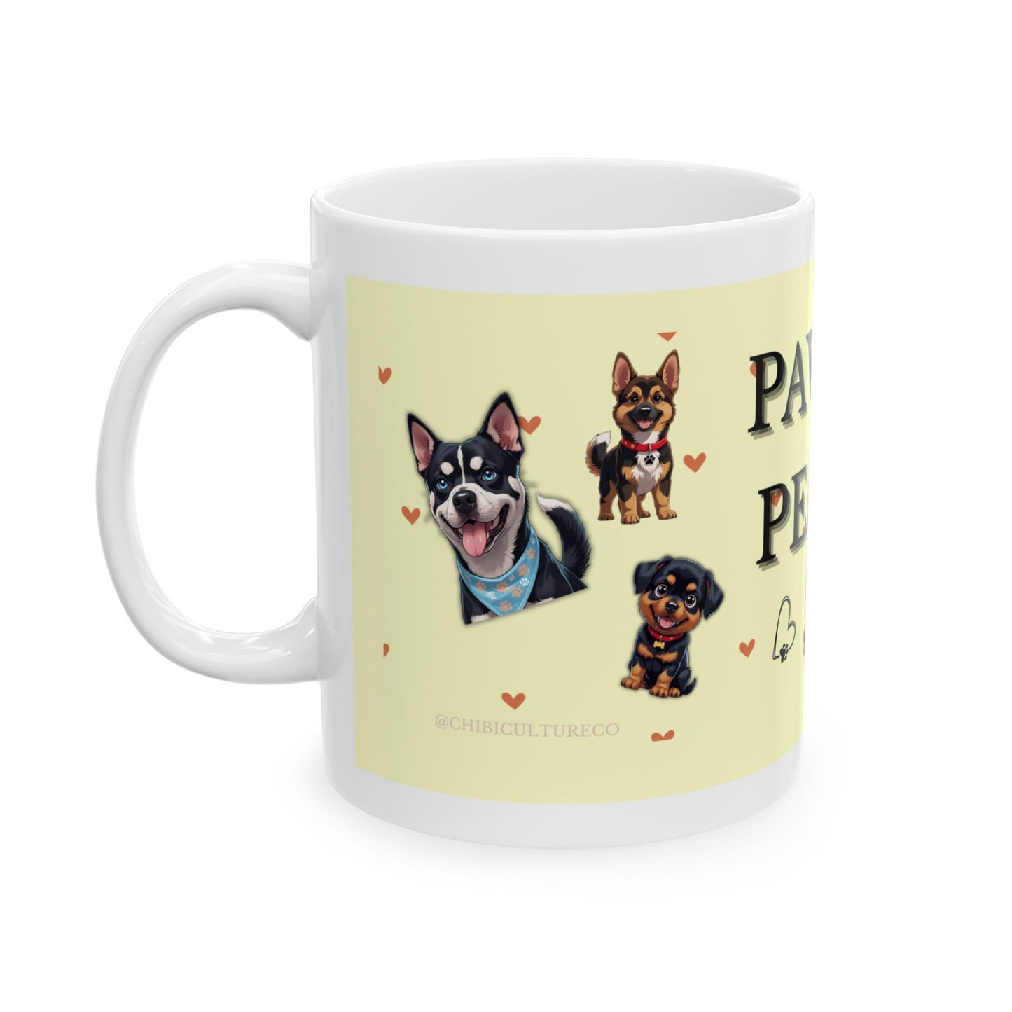 “Paws & Peace” Ceramic Mug – Cute Dog Lover Gift, 11oz Pet Coffee Cup