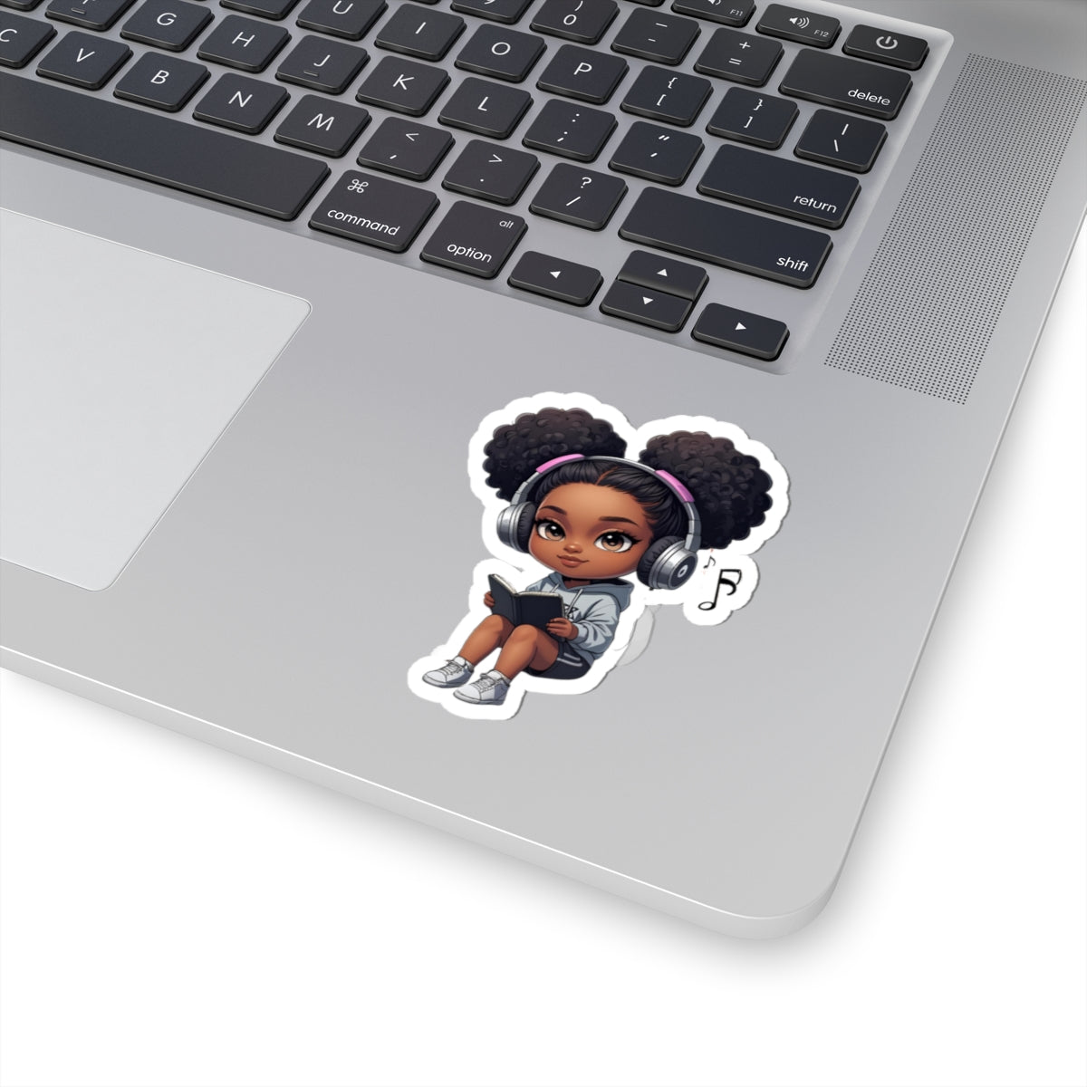 Cute Reading Girl Kiss-Cut Stickers, Perfect for Laptops, Notebooks, Kids Room Decor, Book Lovers, Gifts for Teens