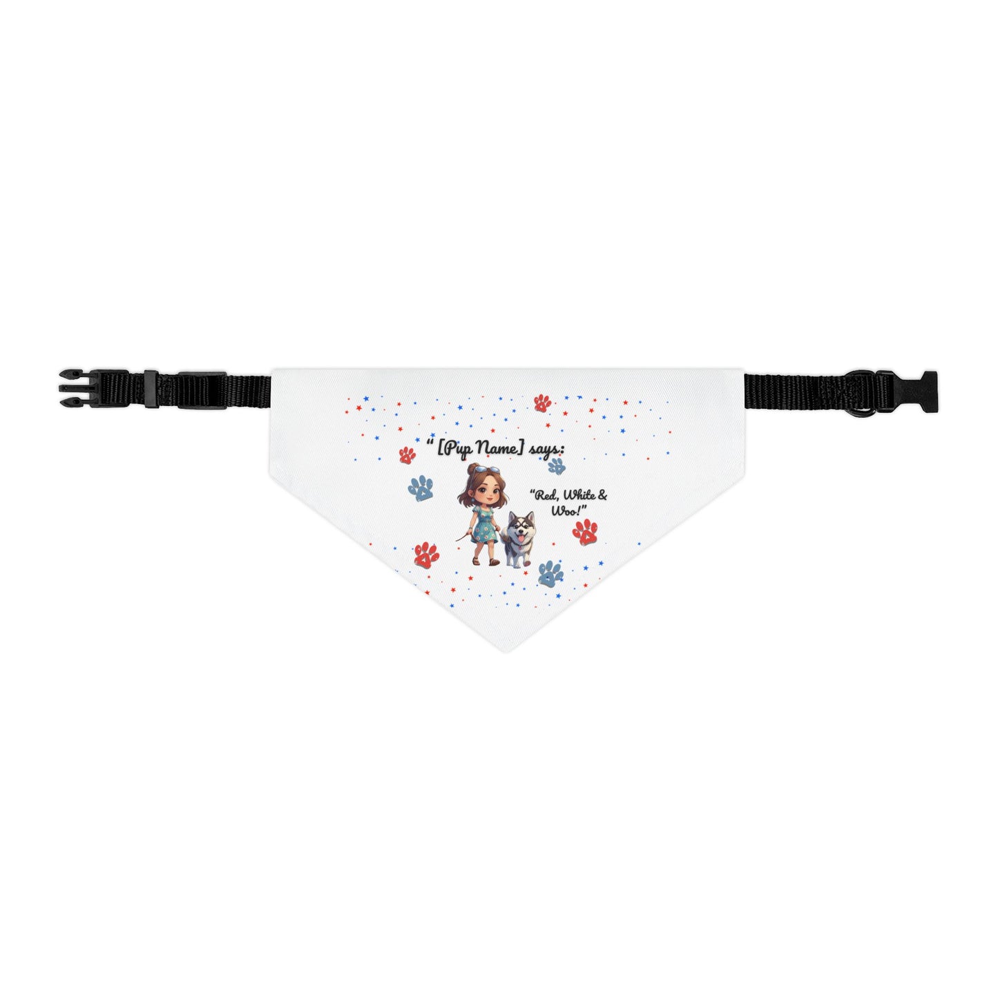 Patriotic Pet Bandana Collar - Customizable Dog Accessory for Celebrations, Perfect for July 4th, Holidays, Pet Events, & More!