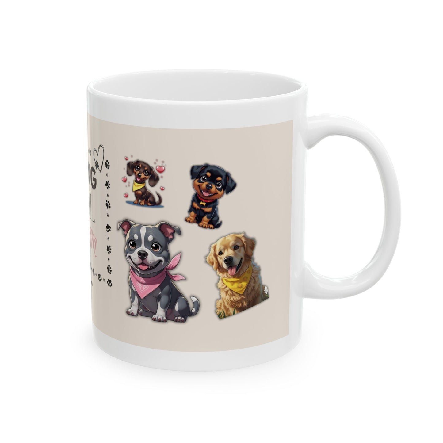 Strong. Loyal. Dog Mom. – Funny Ceramic Mug for Pet Lovers & Dog Owners