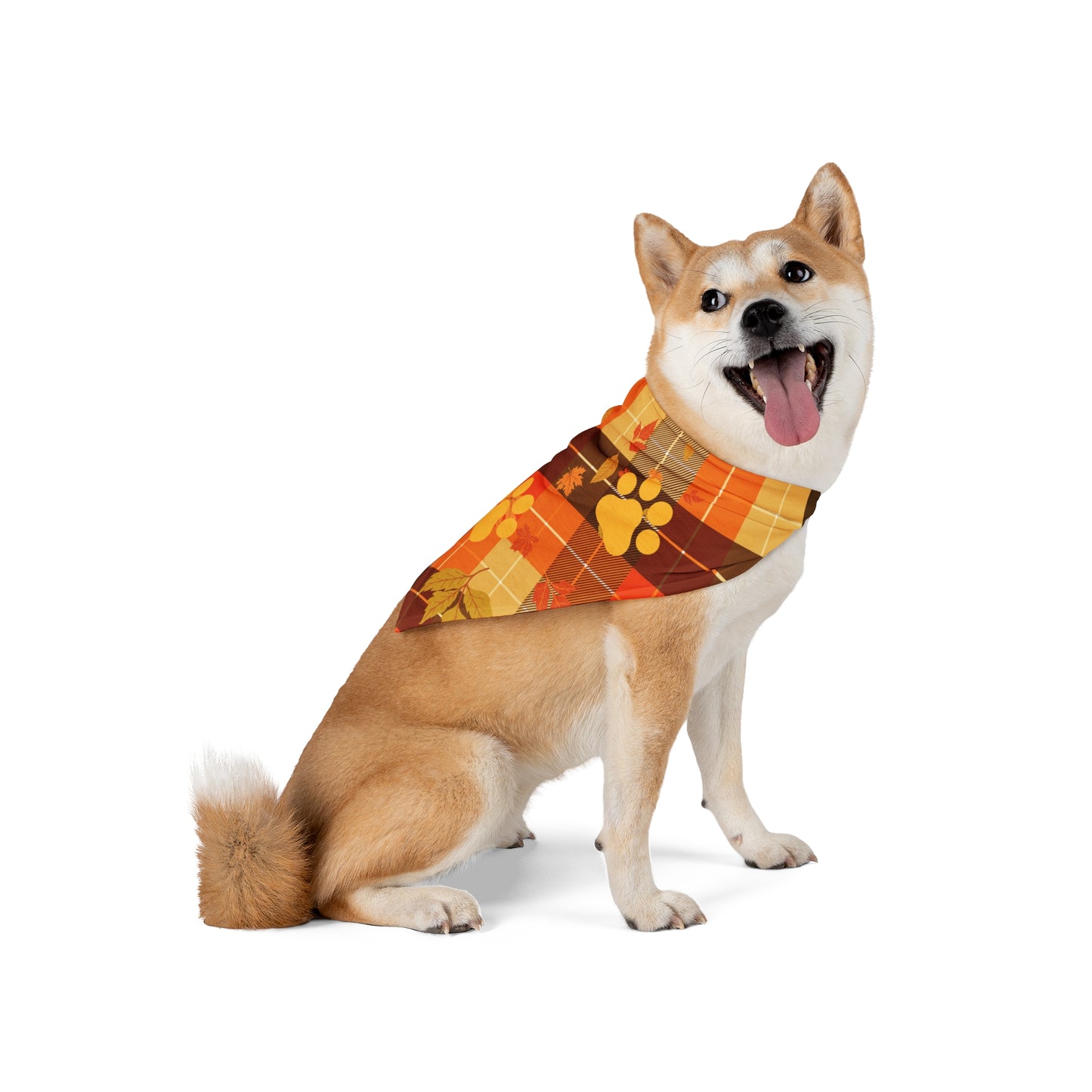 Cozy Plaid Fall Dog Bandana – Autumn Tartan Pet Accessory