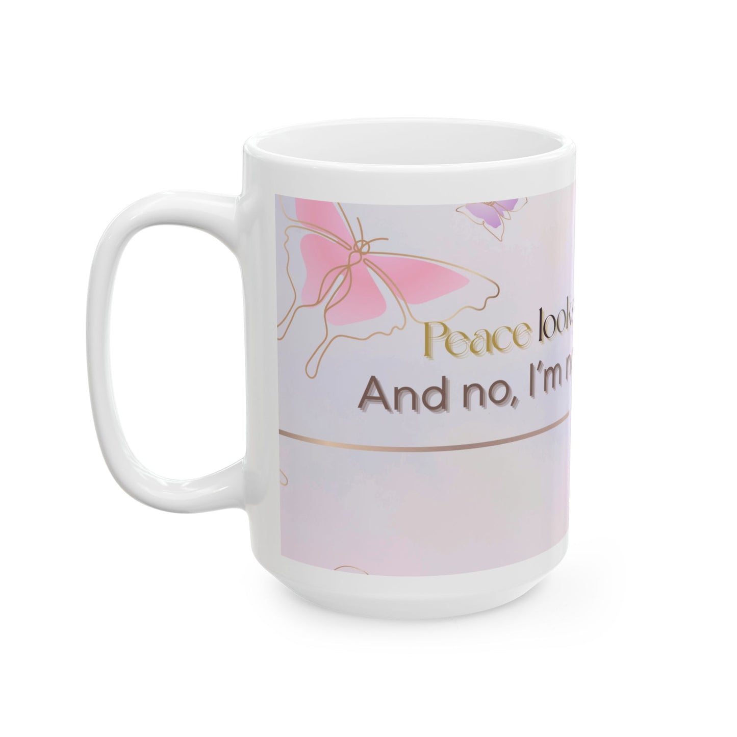 Peace Looks Good On Me – Chibi Empowerment Mug, Cute Affirmation Cup, Self-Care Gift for Women