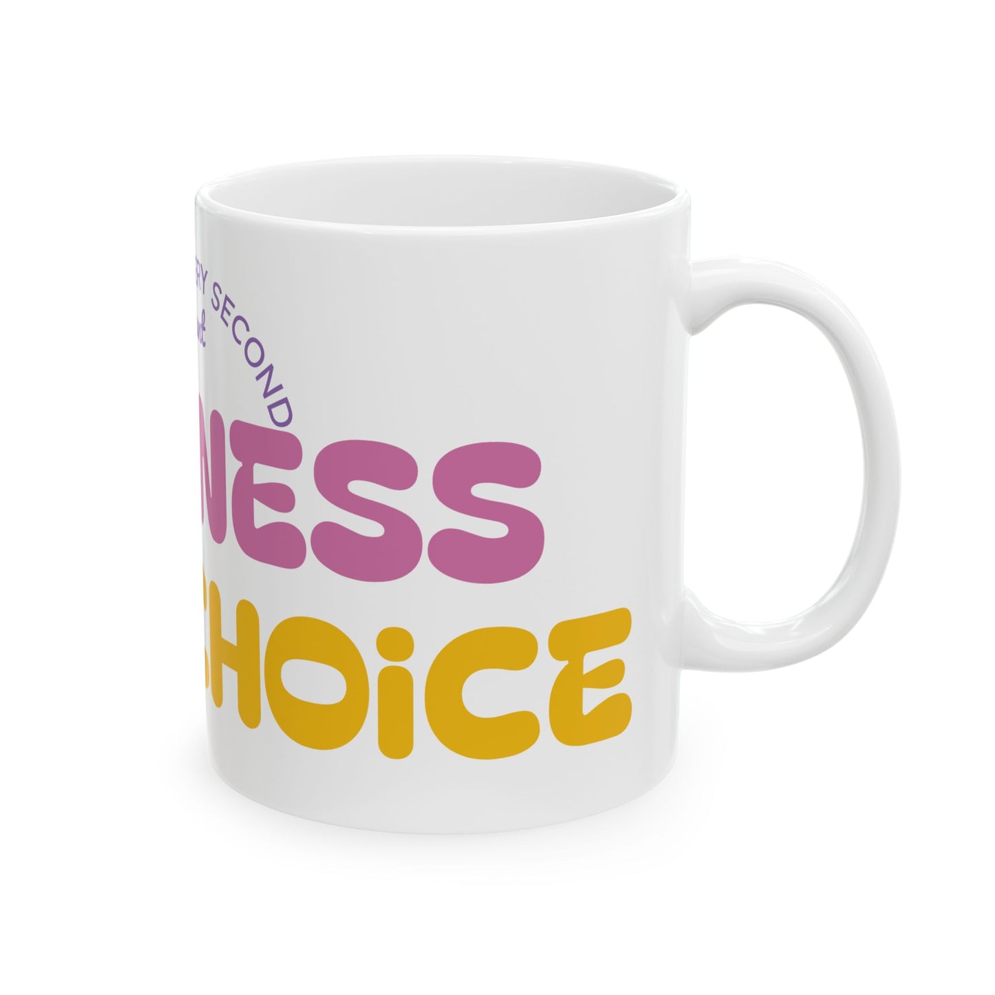 Joyful Ceramic Mug - Make Every Second Count, Inspirational Gift, Happiness Mug, Coffee Lover's Cup, Self-Care Reminder