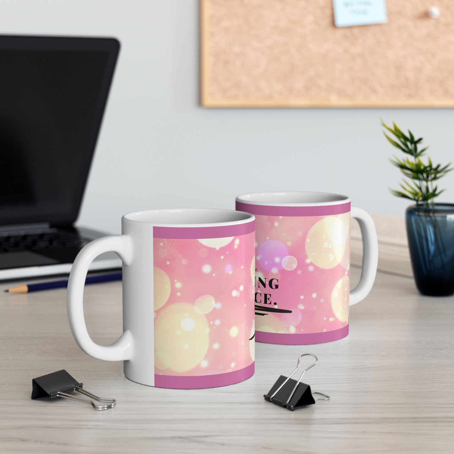 Hustling in Peace Mug - Motivational Ceramic Cup for Coffee, Tea, Gifts, Inspirational Home Decor, Self-Care Essentials