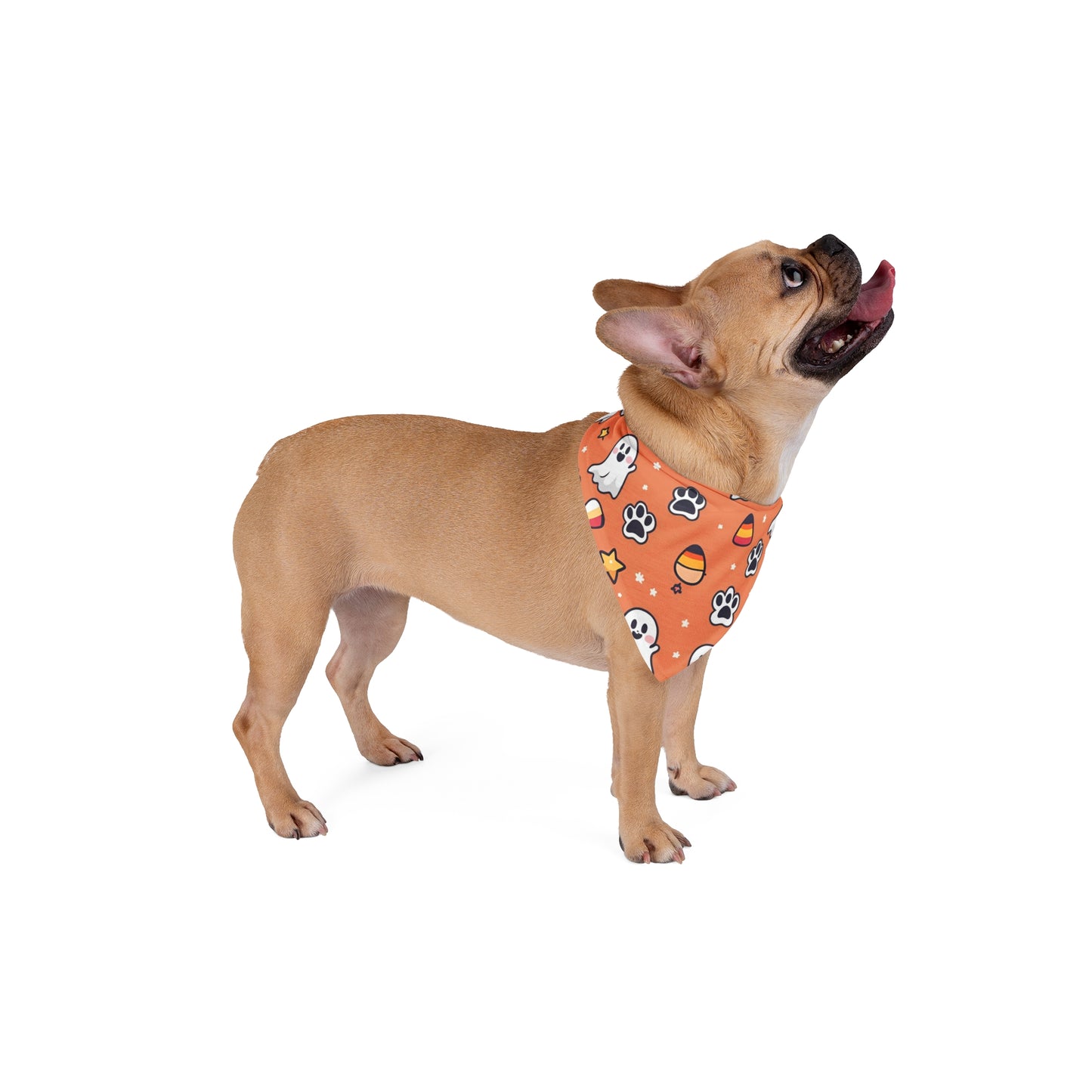 Halloween Pet Bandana - Ghost Print Triangle Dog Accessory, Cute Dog Costume, Fall Pet Gear, Spooky Pet Fashion, Festive Dog Bandana