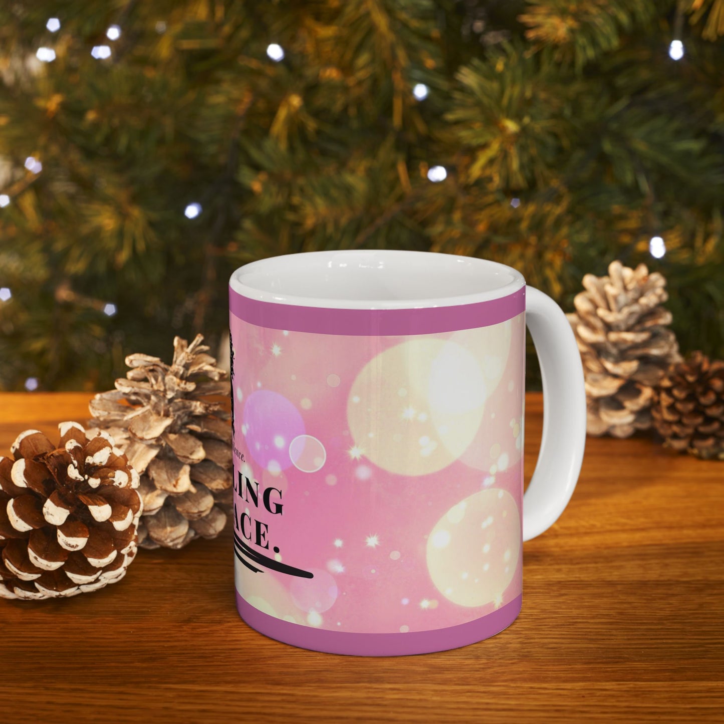 Hustling in Peace Mug - Motivational Ceramic Cup for Coffee, Tea, Gifts, Inspirational Home Decor, Self-Care Essentials