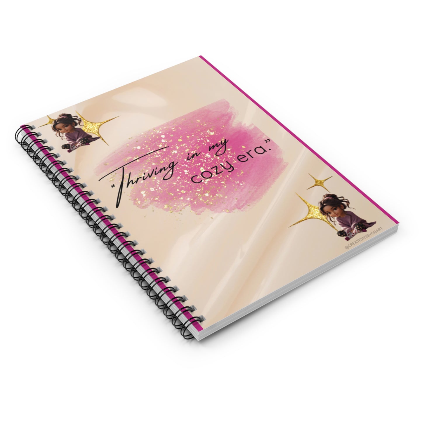 “Thriving in My Cozy Era” Spiral Notebook – Inspirational Journal for School, Self-Care & Creative Writing