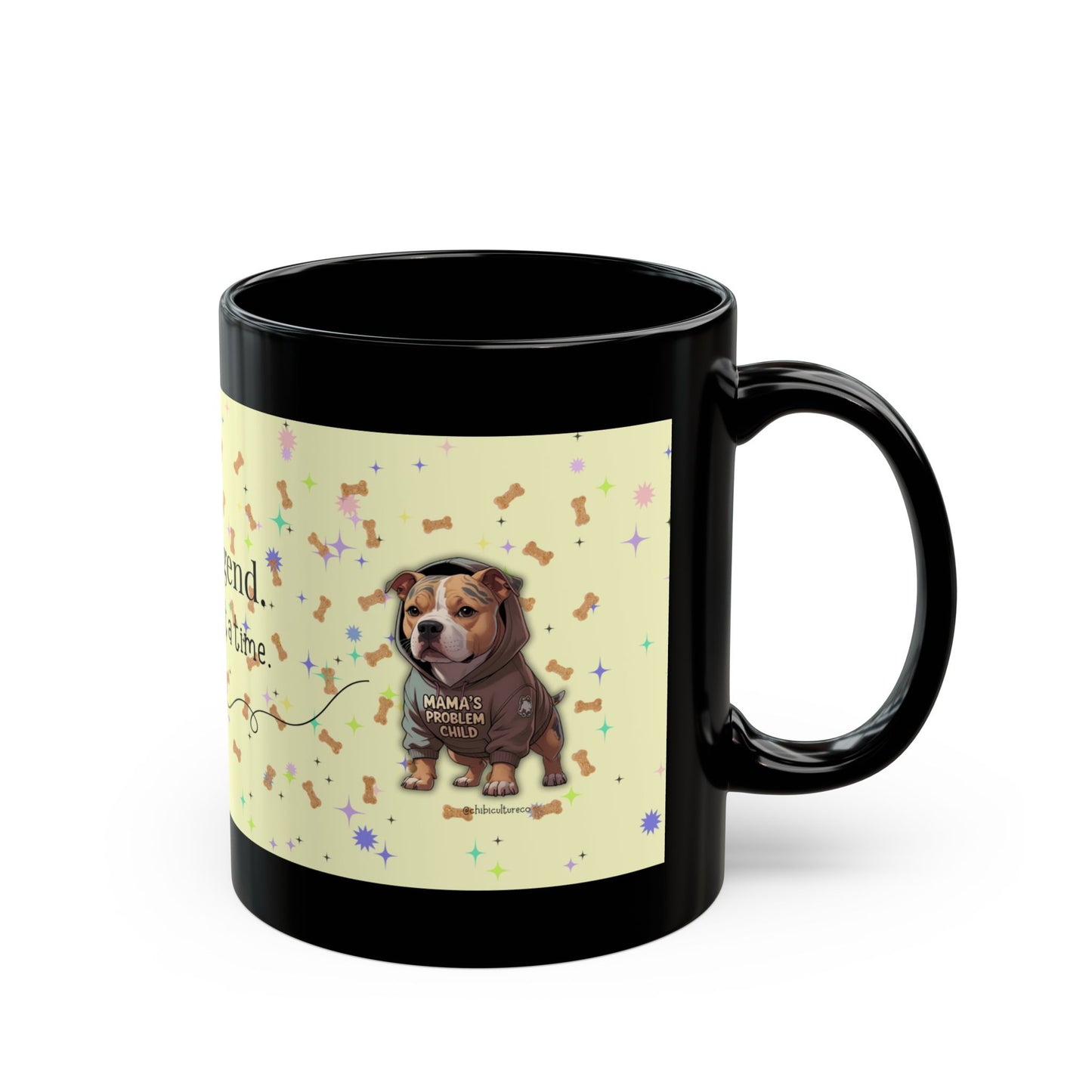 Mug, Chibi Pitbull Coffee Cup, Raising a Legend Mug, Funny Dog Mom Gift, Black Mug 11oz 15oz