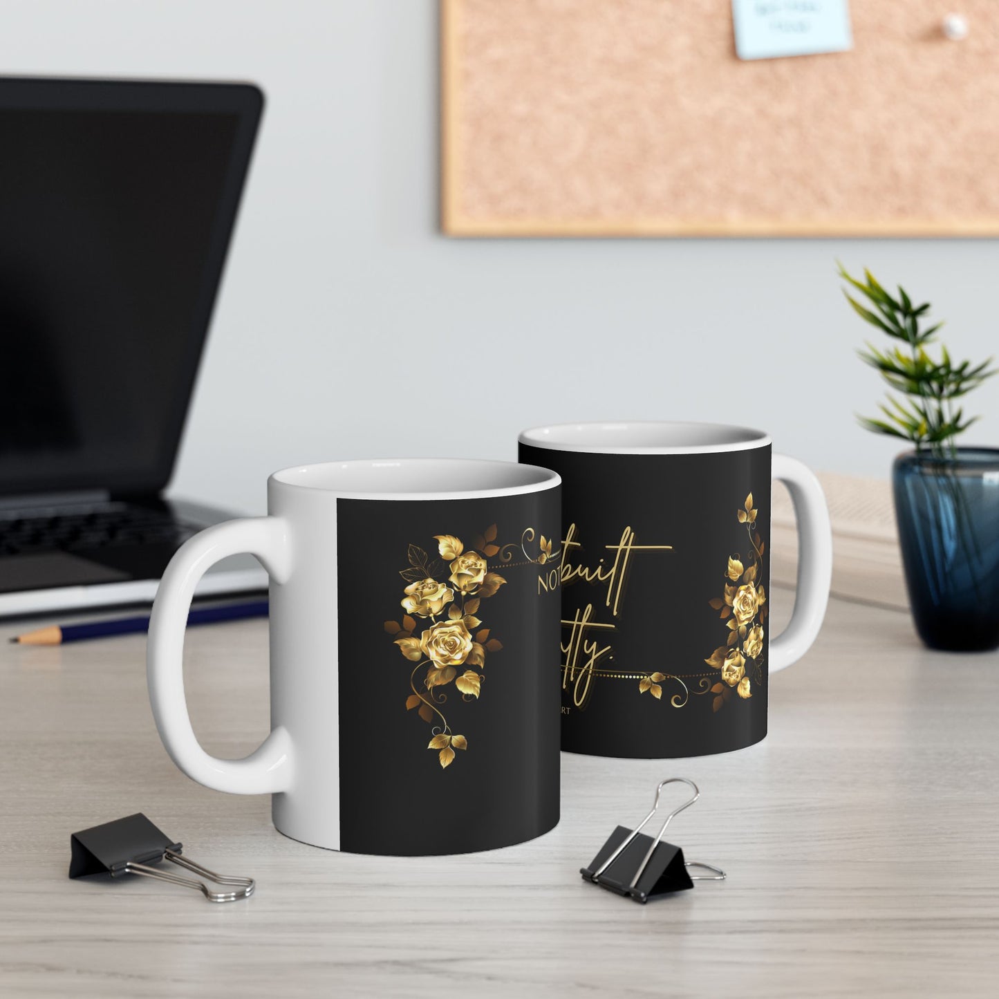 Inspirational Ceramic Mug - "Not Broken, Just Built Differently" - Coffee Cup for Empowerment, Self-Care Gift, Motivational Decor
