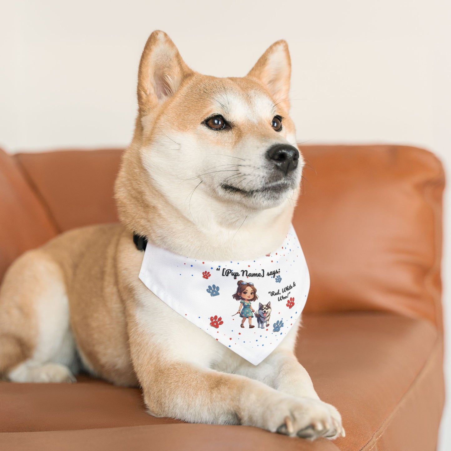 Patriotic Pet Bandana Collar - Customizable Dog Accessory for Celebrations, Perfect for July 4th, Holidays, Pet Events, & More!