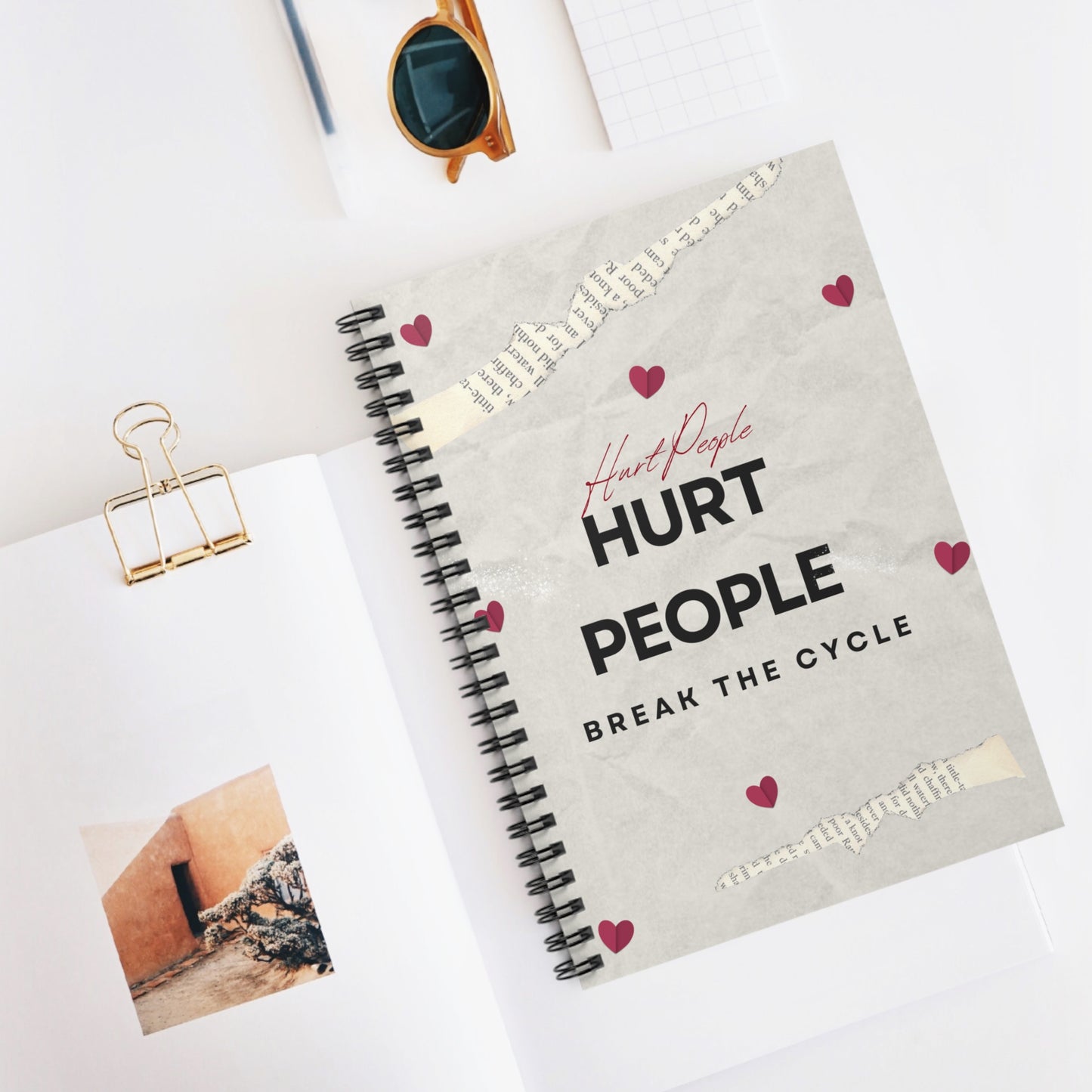 Inspirational Spiral Notebook - Hurt People, Break the Cycle | Journal for Self-Reflection, Motivation, Gifts, Gratitude, Goal Setting
