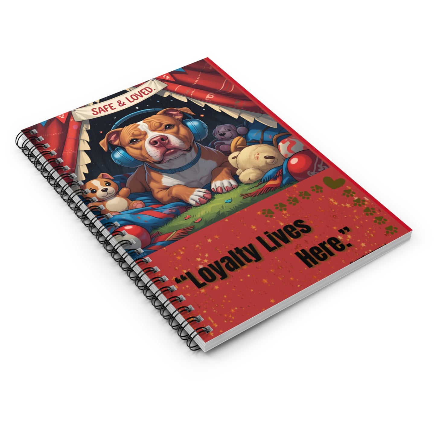 Dog Lover's Spiral Notebook with Quote, Cute Pet Journal, Gift for Animal Lovers, Stationery, School Supplies, Loyalty Lives Here