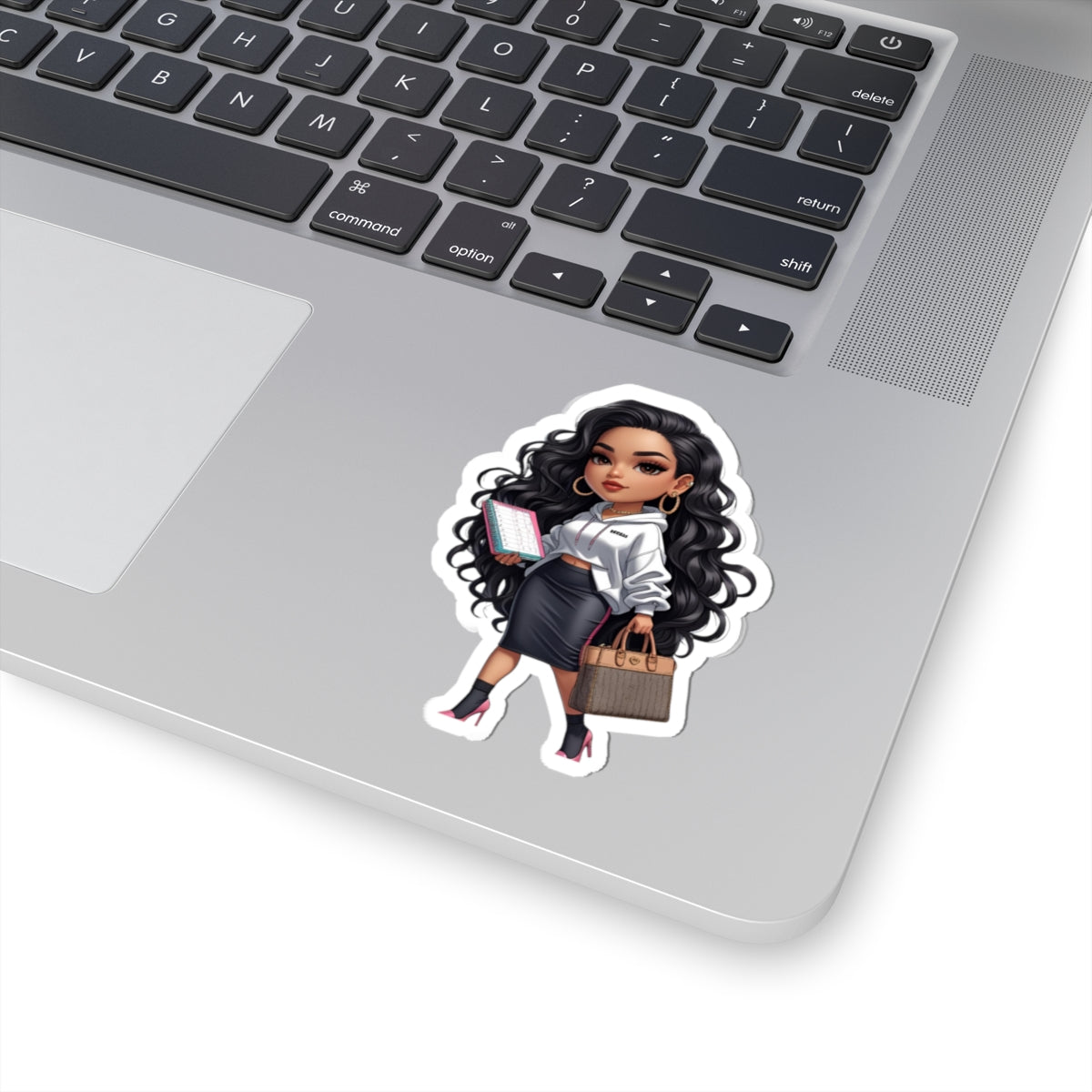 Chic Girl Kiss-Cut Stickers, Trendy Laptop Decal, Planner Stickers, Fashionista Gift, Aesthetic Wall Decor