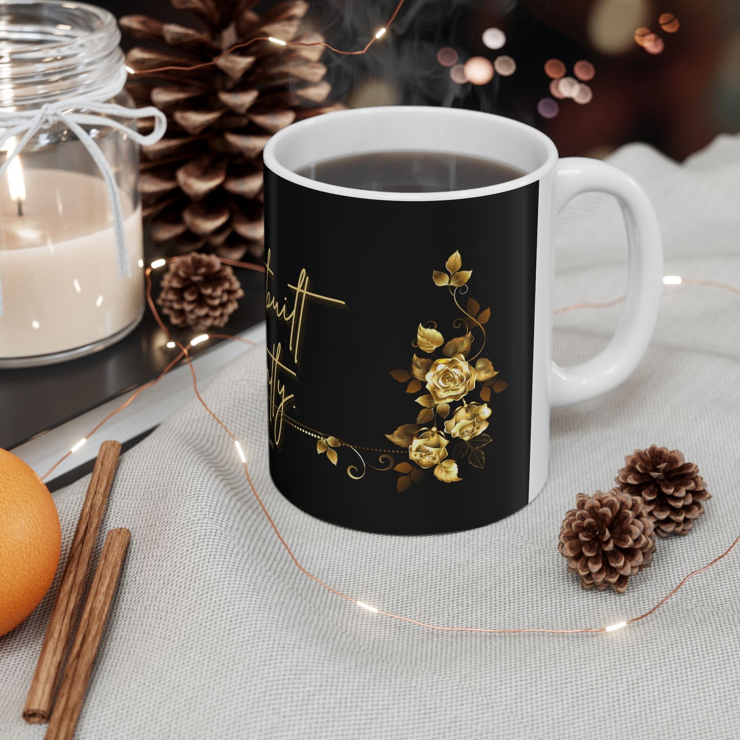 Inspirational Ceramic Mug - "Not Broken, Just Built Differently" - Coffee Cup for Empowerment, Self-Care Gift, Motivational Decor