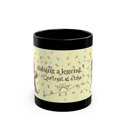 Mug, Chibi Pitbull Coffee Cup, Raising a Legend Mug, Funny Dog Mom Gift, Black Mug 11oz 15oz