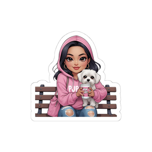 Cute Pup Life Kiss-Cut Stickers, Dog Lover Decals, Laptop Stickers, Pet Owner Gifts, Pink Aesthetic Decor
