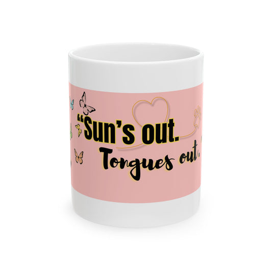 Sun's Out Butterfly Mug – Summer Ceramic Coffee Cup | Fun Gift for Her, Tea Lover Mug, Warm Weather Vibes