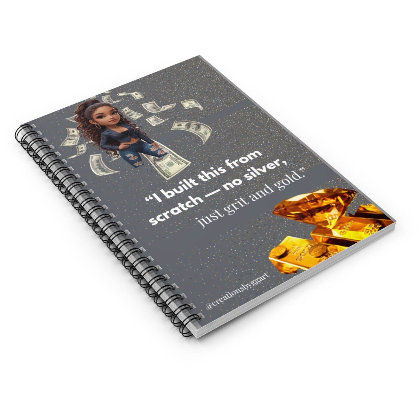 Inspirational Spiral Notebook - "I built this from scratch" - Perfect for Dreamers & Doers, Journaling, School, Goal Setting, Gift