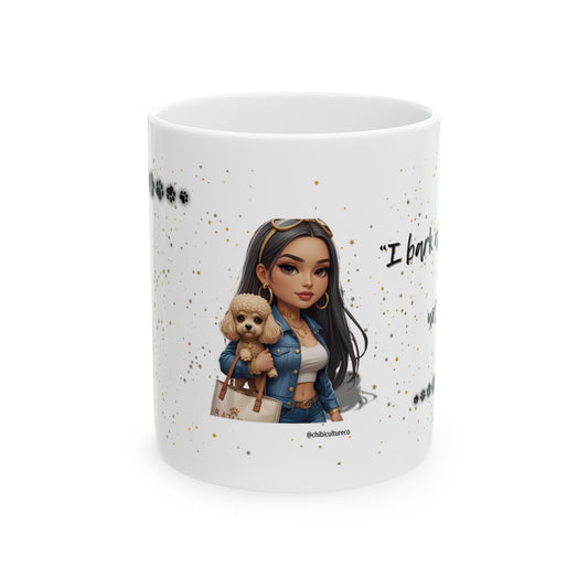 I Bark at Vibes – Funny Dog Lover Mug | Sassy Chibi Art Coffee Cup for Dog Moms & Pet Owners