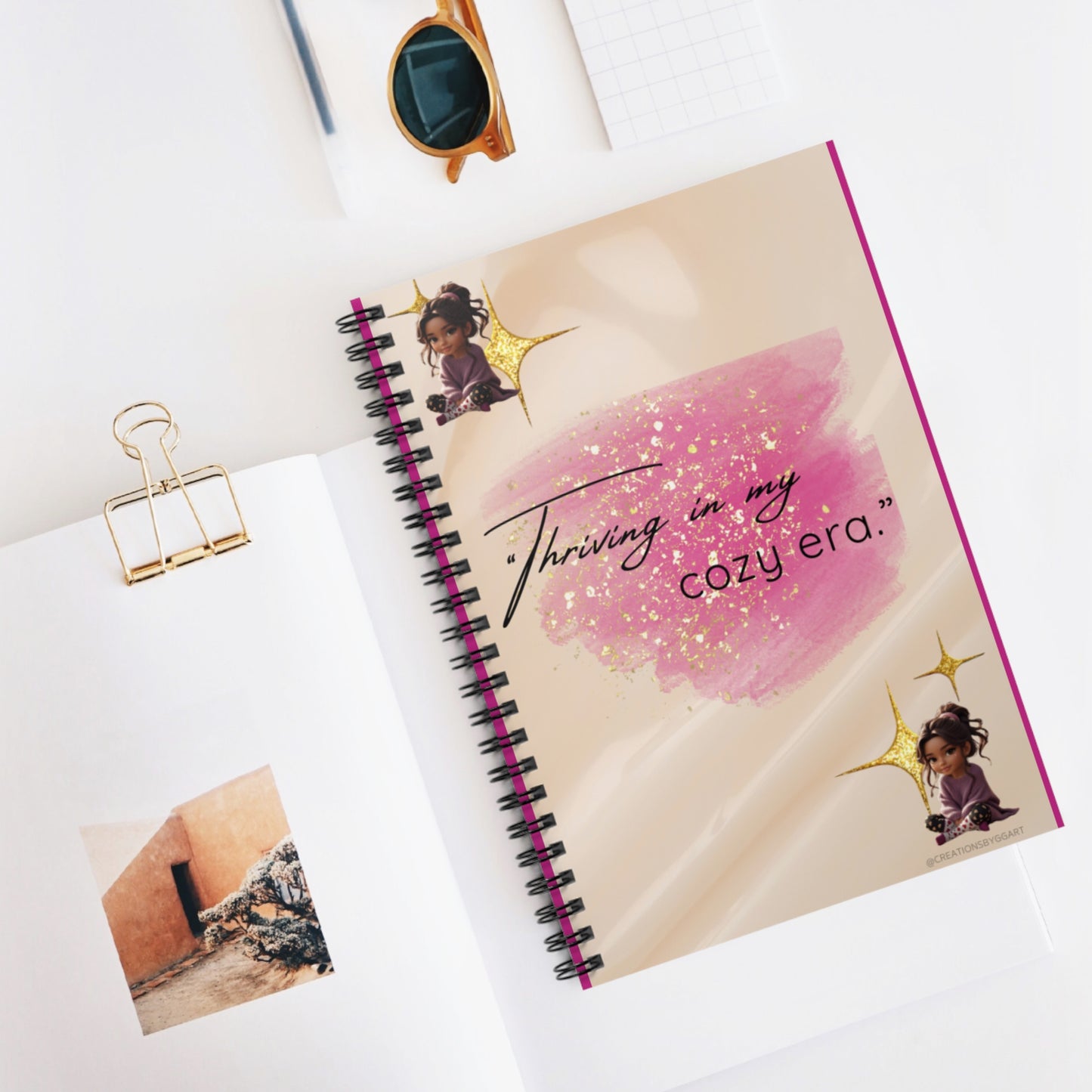 “Thriving in My Cozy Era” Spiral Notebook – Inspirational Journal for School, Self-Care & Creative Writing