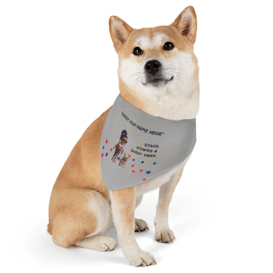 Patriotic Pet Bandana Collar - Customizable Dog Accessory for Celebrations, Perfect for July 4th, Holidays, Pet Events, & More!