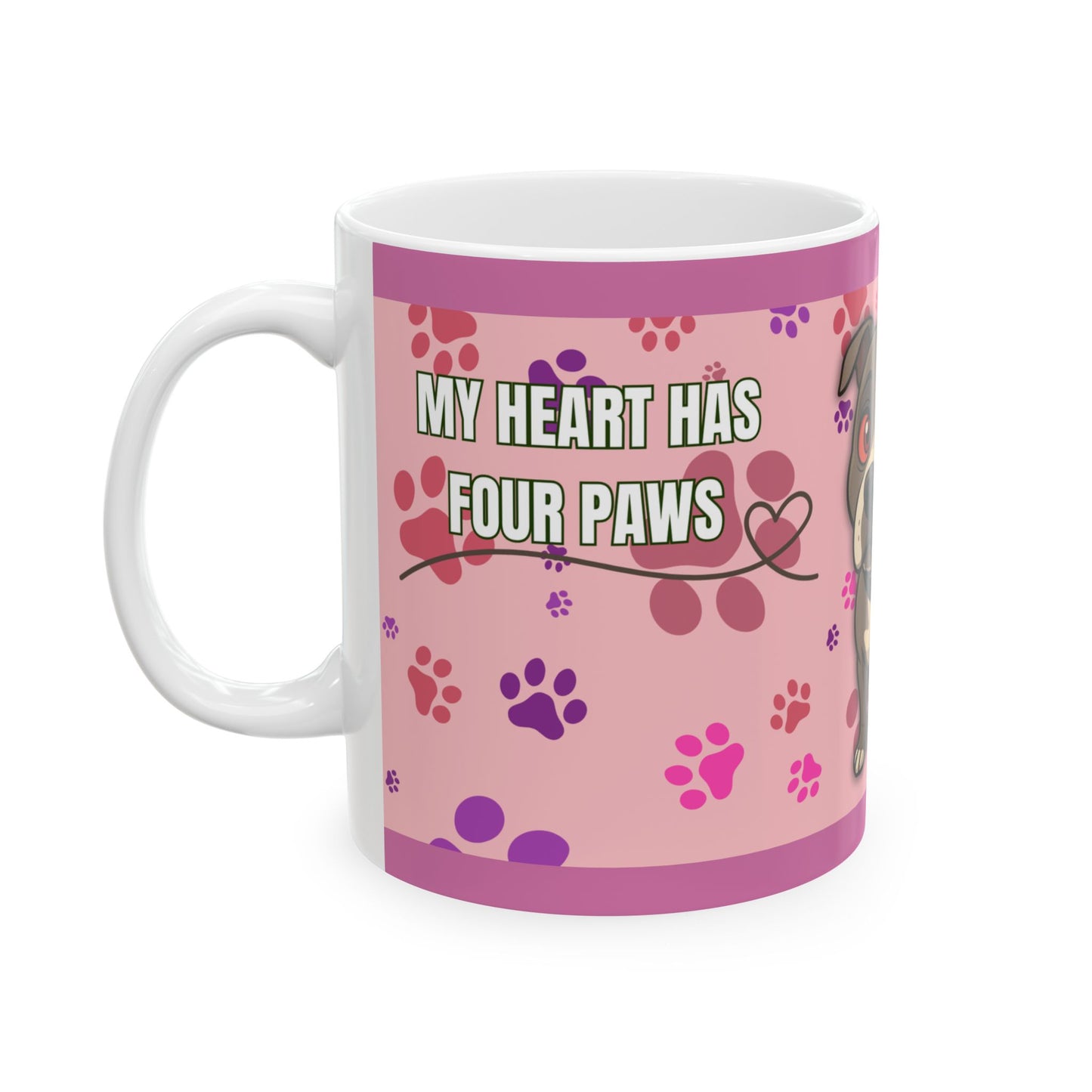 Dog Lover Ceramic Mug, Cute Puppy Gift, Pet Owner Coffee Cup, 11oz 15oz Dog Mom Saying, Dog Themed Mug for Birthday