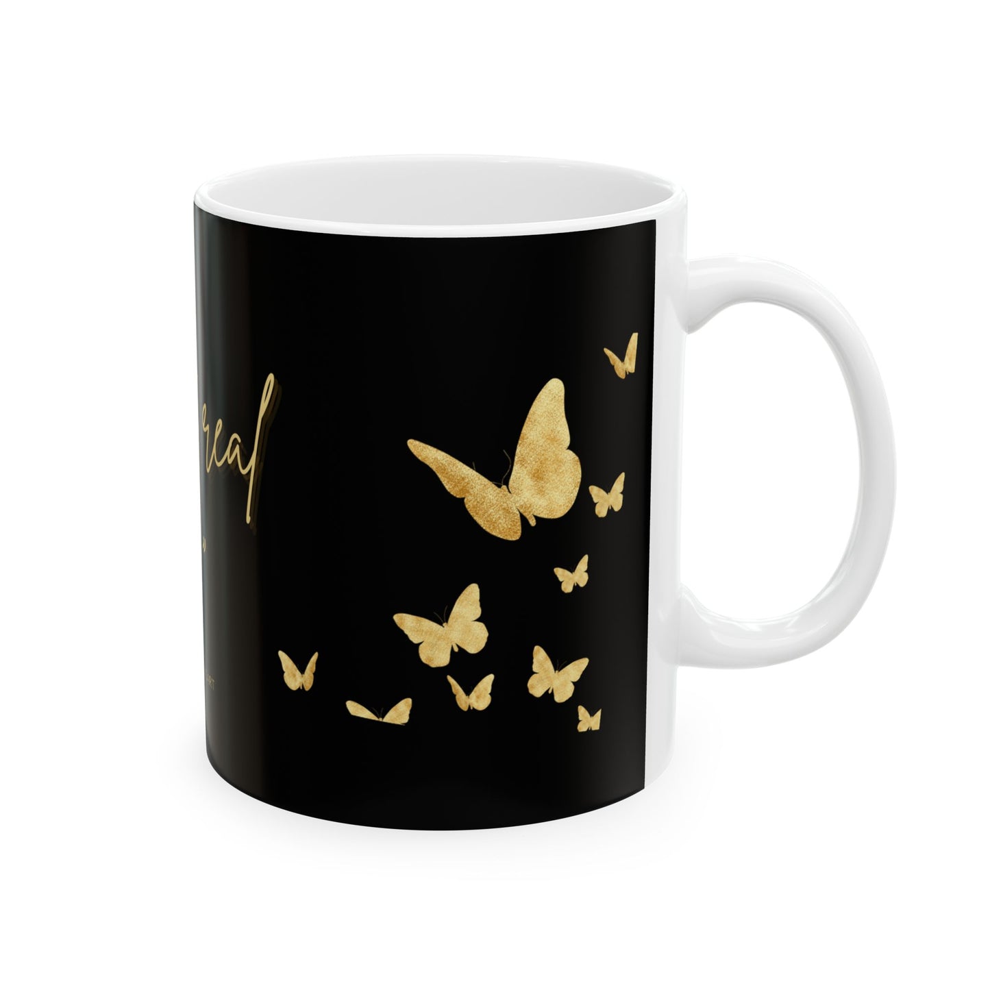 Peace Is the Real Flex – Elegant Butterfly Quote Mug