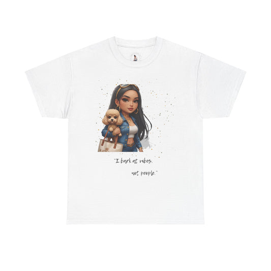 I Bark at Vibes Dog Lover Tee – Unisex Graphic Shirt for Pet Parents, Cute Dog Mom Gift, Chibi-Style Dog Shirt, Funny Casual Tee